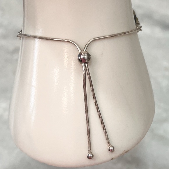 Rainbow Moonstone Trilogy Sterling Silver Hinged BOLO Bracelet - Picture 14 of 15